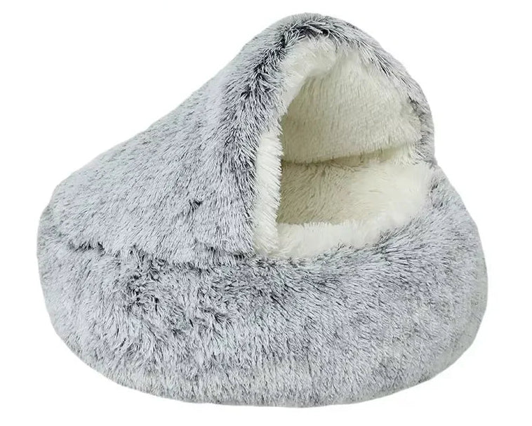 Winter Plush Cat Bed