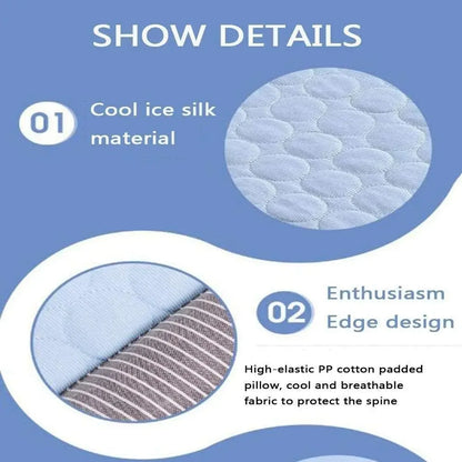 Breathable Ice Silk Cooling Pad for Dogs Cats Pets Summer Sleeping Soft Mat Bed in Pink Blue Cool Mat Blanket