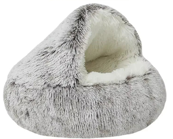 Winter Plush Cat Bed